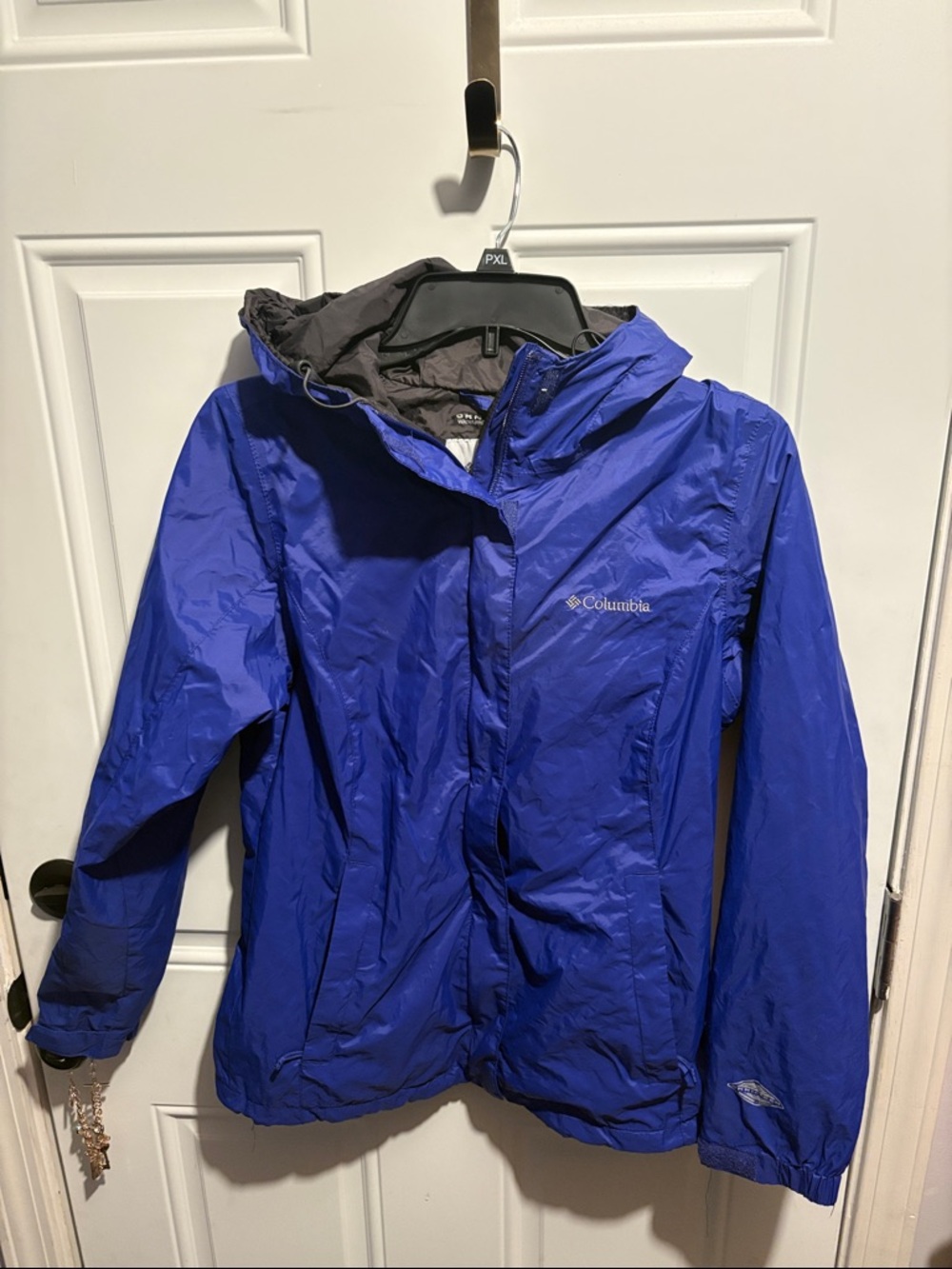 Columbia Royal Blue Hooded Rain Jacket